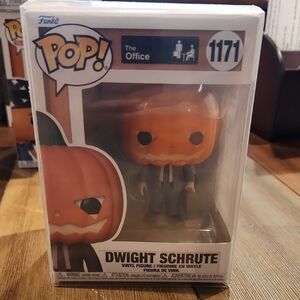 Funko Pop! Dwight Schrute Pumpkin Head Vinyl Figure - Orange, Black
